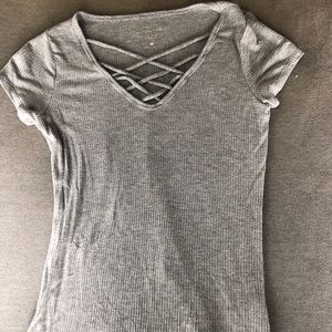 hollister cross neck tee